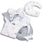 PaLulli 6-TLG Baby Ausstattung-Set - Babynest 95x55cm, Stillkissen, Baby-Matratze, Kuscheldecke, Flachkissen, kuschelweich für Babys