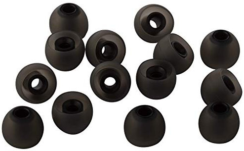 Xcessor 7 Pairs (14 Pieces) of Silicone Replacement In Ear Earphone Earbuds. Replacement Ear Tips for Popular In-Ear Headphones. (M, Black/Black)