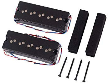 Alnicov Micros basse double couche Soapbar Humbucker Set de micros pour pièces de guitare basse 5 cordes