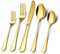 Juego de cubiertos de acero inoxidable de 40 piezas para 8, Pack Cubiertos, Utensilios de comer, Vajilla para el hogar y el restaurante, Pulido con espejo brillante, Apto para lavavajillas (dorado)
