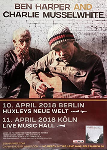 Premium Poster/Plakat | DIN A1 | Wanddeko | Live Konzert Veranstaltung » Ben Harper & Charlie Musselwhite - No Mercy In This Land, All Dates 2018 «