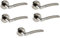 Haven Heritage® Chrome & Satin Duo Lever on Rose Door Handles, Cupboard Doors, Vehicle Doors - Internal Handle Set, 52mm Rose, Privacy Lockable, 5 Pairs