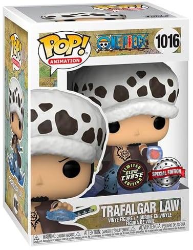 Funko Pop One Piece Trafalgar D. Water Law w/ Heart Chase Figure (AAA Anime Exclusive)