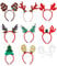 PERMUST 9 Stück Weihnachten Stirnband, Weihnachtsbaum Weihnachtsmütze Weihnachtsdekoration Rentiergeweih Kinder Erwachsene Weihnachten Kopfschmuck
