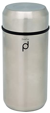 Drink Pod Vacuum Insulated Flask, Stainless Steel, 350ml