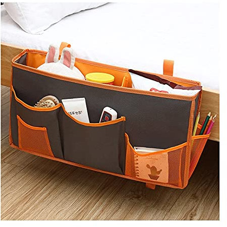 Multi-function Bedside Hanging Storage Bag Organiser Pocket/Basket,Dorm Room Bedside Organiser Pocket Hanging Caddy Kids Bunk Bed Pocket Baskets Storage Blue Adhesive Organizer Table Wall Bedside Hold