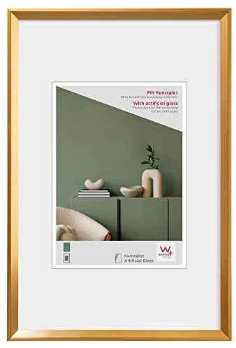 walther design Desire DEX030G Cadre Photo en Plastique avec Verre Synthétique, Doré, 20 x 30 cm