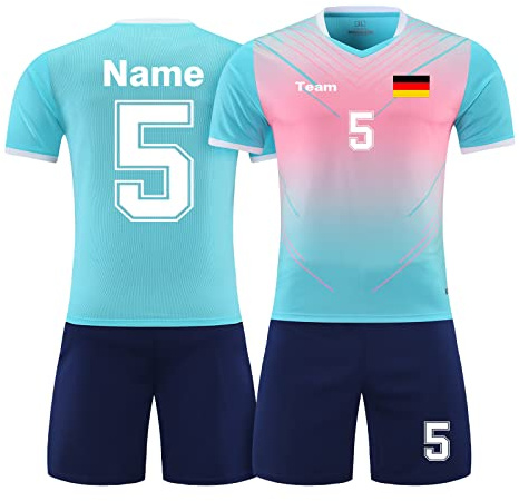 LAIFU Personalisierte Trikots Kinder Mädchen Herren Trikot mit Eigenem Namen Fußballtrikot Personalisiert