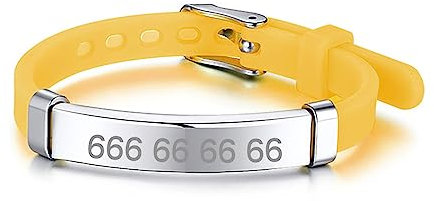 CALLE DEL REGALO Pulseras identificativas para niños personalizada (Silicona amarilla)