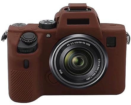 PULUZ Digital Camera Case for Sony A7III/A7S3/A7RIII/A7SIII Soft Silicone Rubber Protective The Camera Body Case Skin Camera Protector Cover (Brown)