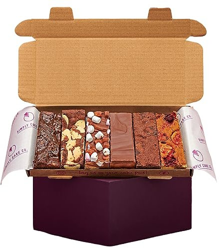 Simply Cake Co. - Favourites Mix (No Nuts) - 6 Piece - Delicious Selection - Homemade Brownies, Millionaire's Shortbread & Rocky Road - Gooey & Indulgent - Luxury Treats - Flavourful