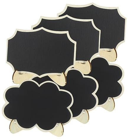 STOBOK 6 Stück Deko-Kreidetafel Kreidetafel Schilder Schwarze Buchstabentafel Holzkreidetafel Menütafel Für Küche Mini-Kreidetafel Tafelhalterung Nachrichtentafel Hölzerner