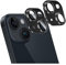 Lutree Verre Trempé Protection Caméra pour iPhone 15/iPhone 15 Plus, 2 Pièces Anti-Rayures HD, Alliage D'aluminium Arrière Caméra Protecteur D'écran [Conception d'une seule pièce] - Noir