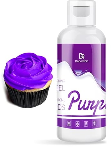 Lebensmittelfarbe Gel - 4.5oz Konzentrierte Gel Lebensmittel Farben für Kuchen Dekoration, Backen, Kekse, Macaron - Zuckerfrei Food Coloring für Getränken, Tortendeko, DIY Slime, Osterei (Lila)