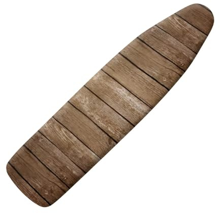 NETILGEN Bügelbrettbezüge Ersatzbezug Elastischer Bügelbrettbezug Scorch Resistant Home Decoration XXL für Maße 145-150 x 50-55 cm, Braun Holzbrett