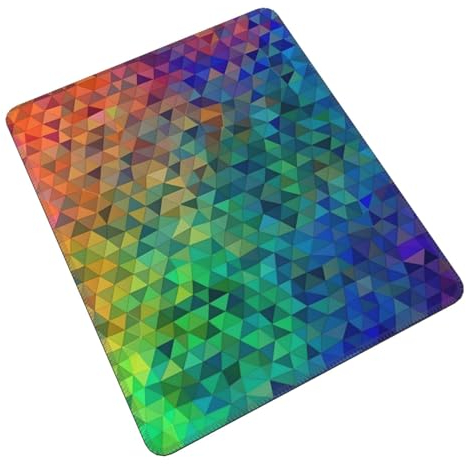 Mauspad mit Regenbogen-Dreieck-Druck, rutschfeste Gummiunterseite, Gaming-Mauspad für Computer, Laptop, Büro, Schreibtisch, Zubehör, 17,8 x 21,8 cm