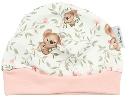 Kleine Könige Mütze Baby Mädchen Beanie · Modell Bambus Sweet Koala weiß, Altrosa · Ökotex 100 Zertifiziert · Größe 98/104