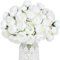 Hobyhoon Künstliche Ranunkel, 2 Blumenstrauß, künstliche Pfingstrosen, 30 cm, Seidenblumen mit Stielen, 54 Kronen, Blumenstrauß, Dekorationen für Tafelaufsätze, Arrangements, Brautparty (weiß)