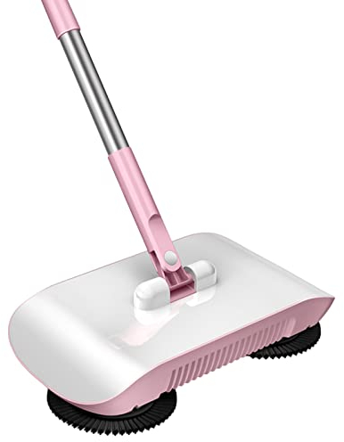 Manual Vacuum Sweeper 2 in 1 Hand Push Carpet Sweeper 180 Degree Rotating Sweeping Mop Crumb Sweeper Vacuum Cleaner Home Cleaning Tool for Sweeping Mopping Style2