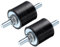 QUARKZMAN 2 Stück M6x18mm Gummipuffer mit Gewindestiften 25x25mm männliche Vibrationsdämpfer verzinkte zylindrische Gewindehalterungen mit 4 Stück M6 Sicherungsmuttern