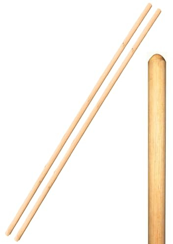 Wooden Broom Handle Stick Replacement Wood Handle Heavy Duty Durable Wood Broom 48 inces (120 cm) Long Mop Handle 1/8 (28/29mm) Diameter Broomstick Wooden Pole Only (Pack of 2, 1/8 (28/29mm))