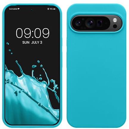 kwmobile Handyhülle für Google Pixel 9 Pro XL Hülle, für Pixel 9 Pro XL Case - Hülle Silikon - kabelloses Laden - Cool Glacier