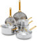 GreenPan Stainless Steel Tri-Ply Reserve 10 Piece Cookware Pots and Pans Set, Multiclad, PFAS-Free, Induction, Oven & Broiler Safe to 600°F, Heat Responsive Core, Dishwasher Safe, Glass Lids