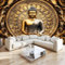 Vlies Fototapete Fotografie Goldener Buddha - Foto Tapete Schlafzimmer Wohnzimmer Moderne Vliestapete 250 x 175 cm Wandtapete Motivtapeten Bildtapete 3D Effekt Wand Dekoration