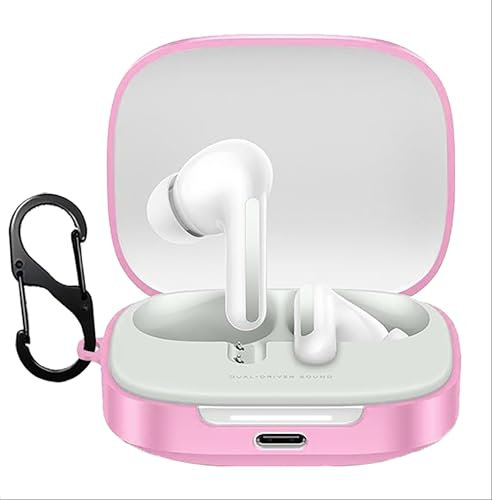 GIOPUEY Funda Compatible con Xiaomi Redmi Buds 6, Ultradelgado Silicona Case Cover, Anti-caída, Portátil - Rosa