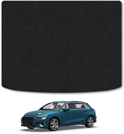Audi A3 (2020+) Carpet Boot Mat | Black Edge Trim Tailored Fit Boot Liner Full Coverage Protection Accessories Easy Clean Anti Slip Made in the UK