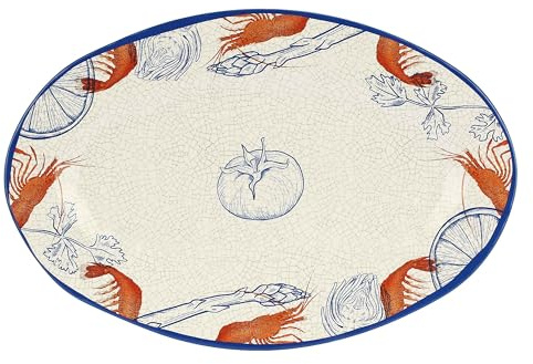 ROSE & TULIPANI MILANO Ocean Life Plateau ovale 45 x 30 cm, mélamine