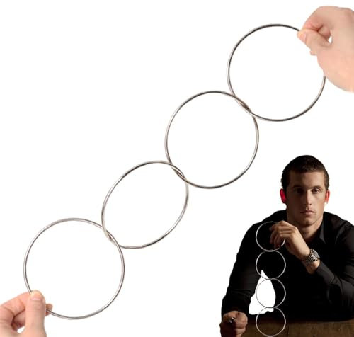 Zauberringe-Trick, 4 Stück Neuheit Heavy Duty Show Magic, Das Wunder Der Verketteten Ringe, Kreativer Verbindungsring, Verbindungsring-Set Für Zaubererzubehör, Ringen Zum Zaubern