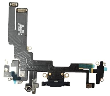 Smartex® Charging Port Flex cable compatible with iPhone 14 Black - Dock Connector + flex cable