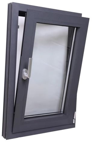 IYUESQ Ventana abatible de Montaje Empotrado, Ventana de Vidrio de Montaje Empotrado con manija de Bloqueo, Ventanas con Aislamiento, Ventana Segura de sótano de Doble Capa (50 x 50 cm)