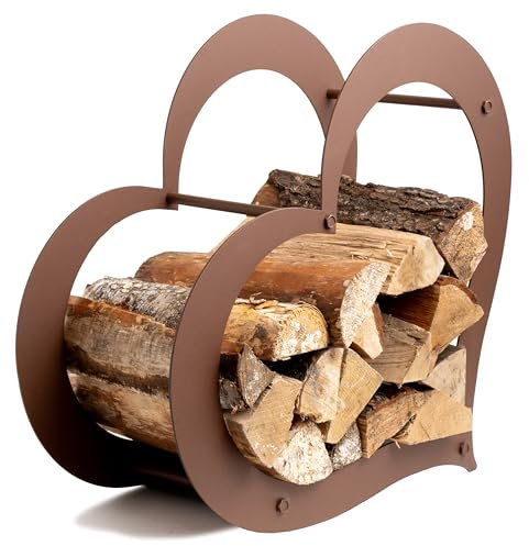 Neustein Kaminholzregal Herz 55x55x24,5cm Kaminholzständer Feuerholzregal Brennholzregal metall schwarz stehend Holzregal (rost)