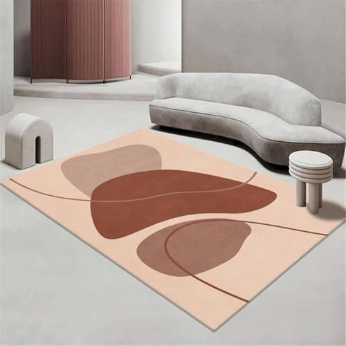 Kunsen Teppich knüpfen Moderne Nicht verblassen Muster Design Kunst Designer Teppich Schalldämmung schmutzabweisender Teppich Rosa gleitschutz Teppich 120X160CM