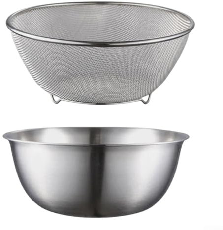 The Kitchen Companion Bols mélangeurs en acier avec passoires pratiques (22 cm)