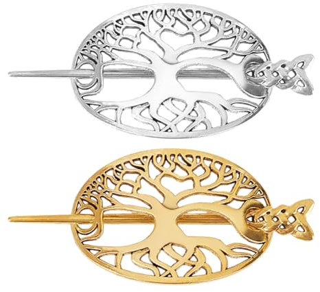 DELORIGIN 2 Farben Haarspangen Keltischer Knoten Haarnadel Haarspangen Baum Des Lebens Haarspangen Metall Haarspangen Zubehör Retro Haarspangen Für Frauen Dekoration Geschenk