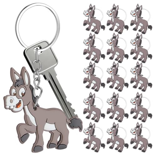 DECHOUS 20 Stück Esel-schlüsselanhänger Zum Aufhängen, Tier-charm, Schlüsselanhänger, Dekoration, Esel-schlüsselanhänger