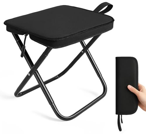IBOPUXIU Tabouret Pliant, Léger avec Tabouret Pliable, Tabouret De Camping Pliable en Acier - Capacité De Charge De 120 Kg, PêChe, Jardin, Campings, Plage Et Voyage