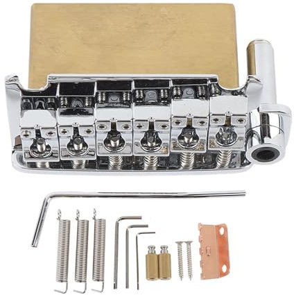 Guitar Tremolo Bridge, 54mm String Spacing Electric Guitar Bridge, Zinc Alloy Professional Guitar Tremolo Unit Vibrato Bridge for 6 String Stratocaster Guitar Tailpiece