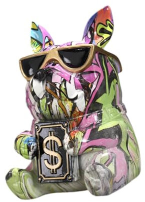 Gcljlmy Kosmetiktuchbox mit Hundemotiv, Taschentuchspender, Basteln, luxuriöse Tier-Ornament-Figur für Kommode, Schreibtisch, Esszimmer, Bücherregal (Violett)