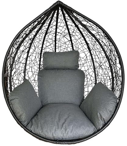 Wasserdichtes Kissen für Hängesessel 54x66x8cm - Schaukelstuhlkissen, Wetterfest, Abnehmbarer Bezug - Für Garten, Terrasse, Balkon und Schaukelstuhl, Grau