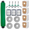 Kit de 16 pièces de rechange pour aspirateur pour iRobot Roomba Plus 505/405, pièces d'accessoires, 1 brosse principale, 3 filtres HEPA, 4 brosses latérales, 4 sacs à poussière, 4 chiffons