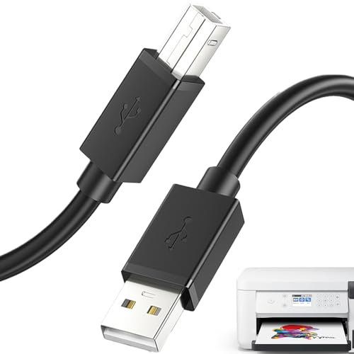 Dtaigou Cavo Stampante - Cavo USB B,Cavo USB 2.0 Alta Velocità 2.1m per Computer Portatile Stampante Tastiera e Uso Domestico