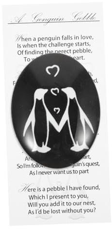 Homoyoyo Penguin Love Token Glass Penguin Hug Creative Desktop Glass Pebble Layout Artwork