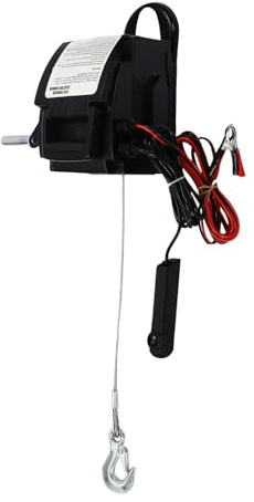 Elektrische Seilwinde, 12 V Motorwinde Hochleistungs-Seilzug Winden, Elektroseilwinde mit 300 W und 2721 kg Zugkraft Stahlgetriebe für Autos Anhänger und Yachten