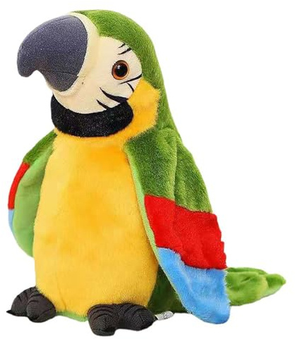Une simulation de perroquet qui peut parler et chanter avec fonction d'enregistrement vous permet d'enregistrer des sons ou des informations, ce qui est très mignon et très adapté pour . (C, 22cm)
