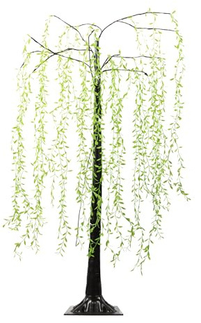 Gardenwize - 1.5m Solar Willow Tree Lights with 120 Warm White LEDs, Outdoor Solar Powered Garden Tree Light with Steady or Flash Mode, Decorative Garden Light