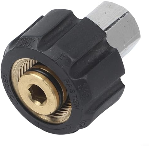 Stainless Steel M22 Pressure Washer Adapter- 12mm 14mm Female to 1/4''3/8'' Quick ConnectFitting- Leak-Proof High PSI Connector for Garden Car Wash Cleaning Tools(M22 15)